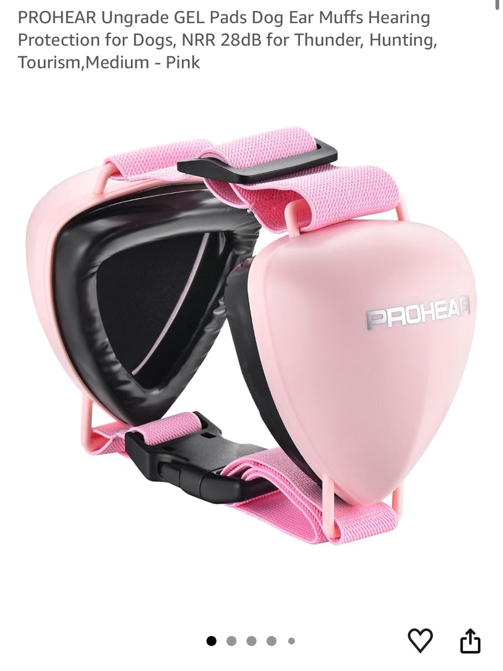 Prohear dogs ear protection NRR 28dB hearing protection Small Pink